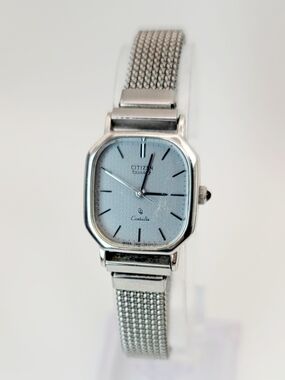 Vintage Citizen Castalia CQ Women’s Watch 4-751990 WGP White Gold Octagonal